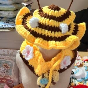 bee shaped pet scarves and hats
