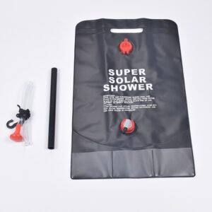 20L Outdoor Camping Shower Bag with Thermometer, Solar-Powered Portable Shower Bag